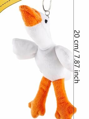 Cute Goose Plush Keychain | Soft Animal Keyring | Kawaii Bag Charm